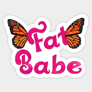 Fat Babe - Barbie pink w/ Butterfly Wings Sticker